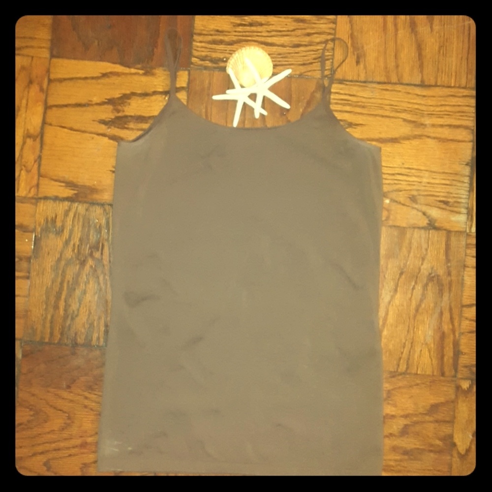 Brown Slim Strap Tank Top